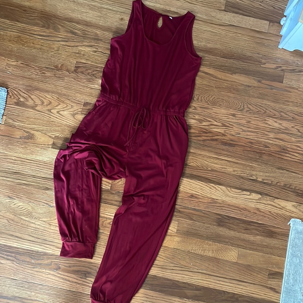 Comfy red jumpsuit